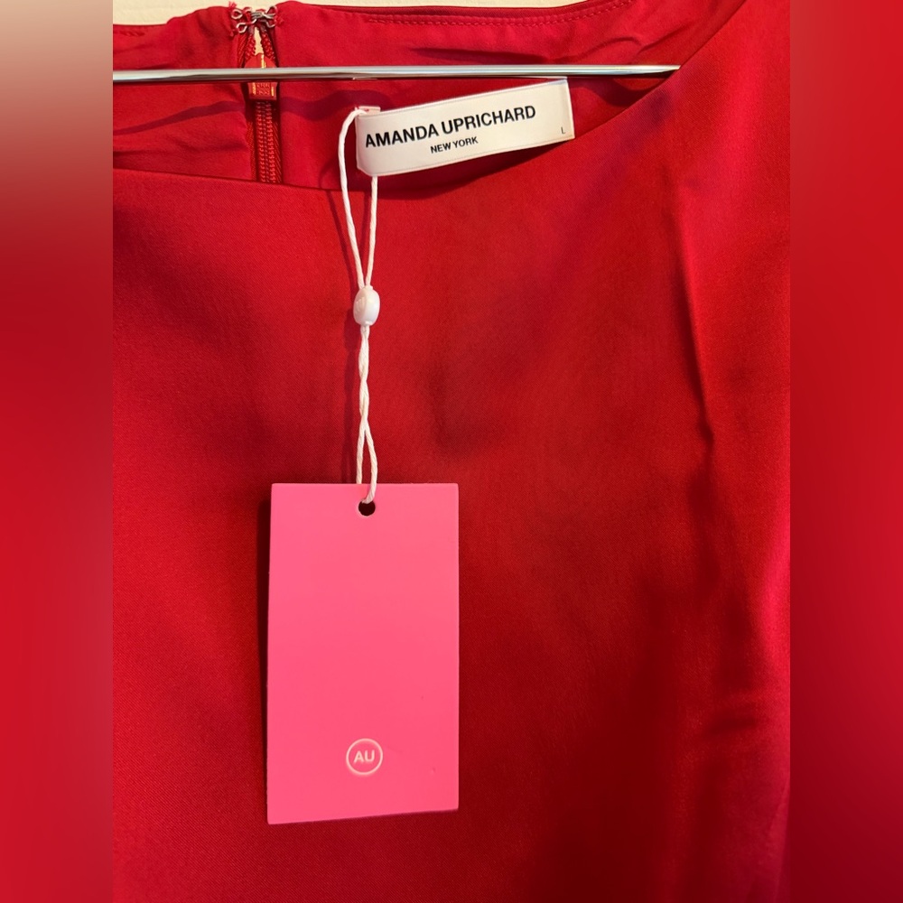 Amanda Uprichard Tonya Dress in Ruby - Picture 6 of 10